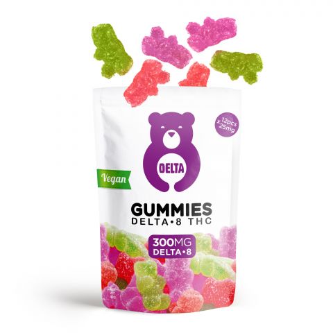 Delta-8 THC Gummy Bears (Vegan) - Purple Bear Assortment (Pink Lemonade, Grape, Blueberry) - 300mg - Thumbnail 3