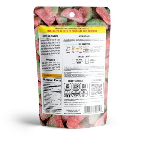 Diamond CBD Isolate Gummies Pouch - Watermelon Slices - 150MG - Thumbnail 4