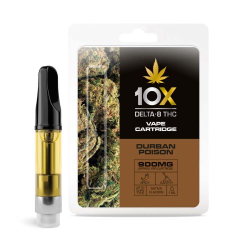 Durban Poison Cartridge - Delta 8 THC - 10X - 900mg - Thumbnail 1