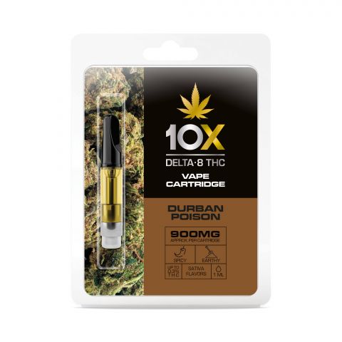 Durban Poison Cartridge - Delta 8 THC - 10X - 900mg - Thumbnail 2