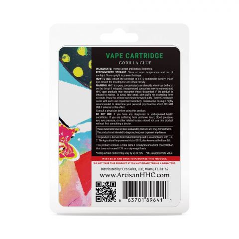 Gorilla Glue Cartridge - HHC THC - Artisan - 900mg - Thumbnail 3