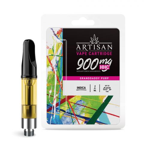 HHC Vape Cart - 900mg - Granddaddy Purp - Indica - 1ml - Artisan - Thumbnail 1