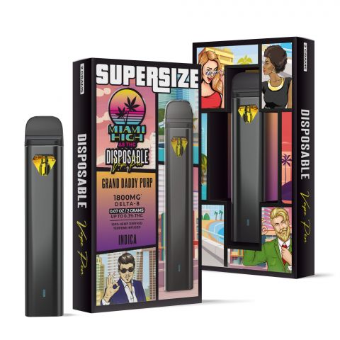 Grand Daddy Purp Delta-8 THC Vape Pen - Disposable - Miami High - 1800MG - Thumbnail 1