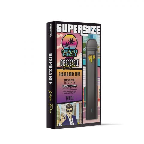 Grand Daddy Purp Delta-8 THC Vape Pen - Disposable - Miami High - 1800MG - Thumbnail 2