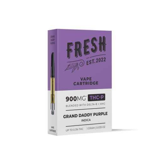 THCP, D8, HHC Vape Cart - 900mg - Grand Daddy Purp - Indica - 1ml - Fresh - Thumbnail 3