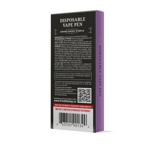 Grand Daddy Purple Vape Pen - Delta 8 THC - Fresh Brand - 900MG - Thumbnail 3