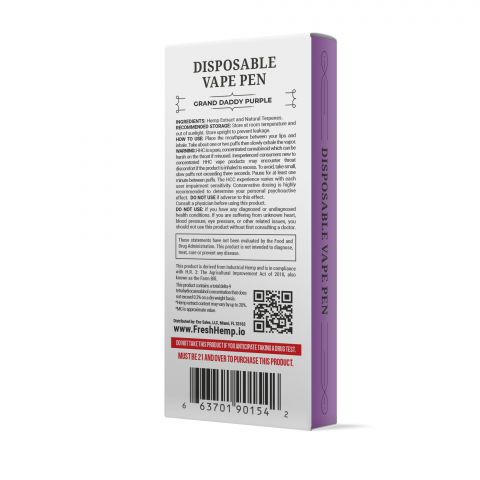 Grand Daddy Purple Vape Pen - HHC - Fresh Brand - 900MG - Thumbnail 3