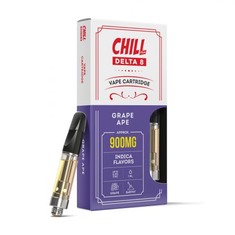 Grape Ape Cartridge - Delta 8 THC - Chill Plus - 900mg (1ml) - Thumbnail 1