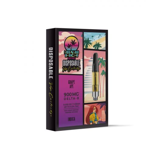 Grape Ape Cartridge - Delta-8 THC - Miami High - 900MG - Thumbnail 2