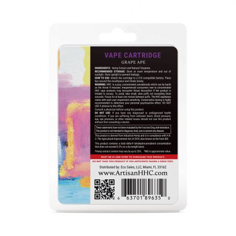 Grape Ape Cartridge - HHC THC - Artisan - 900mg - Thumbnail 3