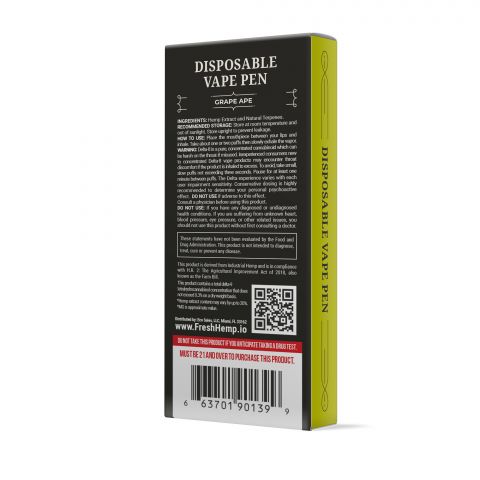 Grape Ape Vape Pen - Delta 8 THC - Fresh Brand - 900MG - Thumbnail 3