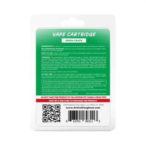 Green Crack Cartridge - CBD & Enzactiv - Doughnut - 920mg - 3