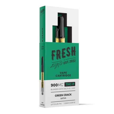 THCP, D8, HHC Vape Cart - 900mg - Green Crack - Sativa - 1ml - Fresh - Thumbnail 2