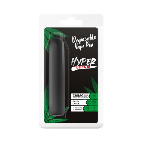 D10, D8 Vape Pen - 920mg - Green Crack - Sativa - 1ml - Hyper  - Thumbnail 2