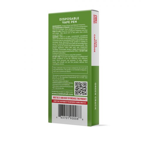Green Crack Delta 8 THC Vape Pen - Disposable - Chill Plus - 900mg (1ml) - Thumbnail 3