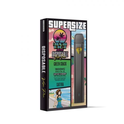 Green Crack Delta-8 THC Vape Pen - Disposable - Miami High - 1800MG - Thumbnail 2