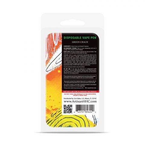 Green Crack HHC THC Vape Pen - Disposable - Artisan - 900mg - Thumbnail 3