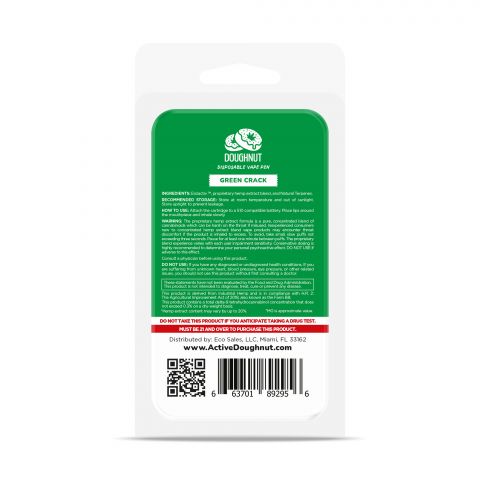 Green Crack Vape Pen - CBD & Enzactiv - Doughnut - 920mg - Thumbnail 3