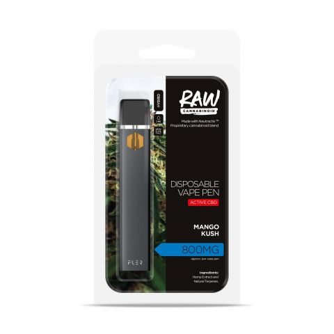 Mango Kush Vape Pen - Active CBD - Disposable - RAW - 800MG - Thumbnail 2