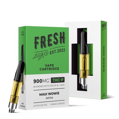 THCP, D8, HHC Vape Cart - 900mg - Maui Wowie - Sativa - 1ml - Fresh - Thumbnail 1