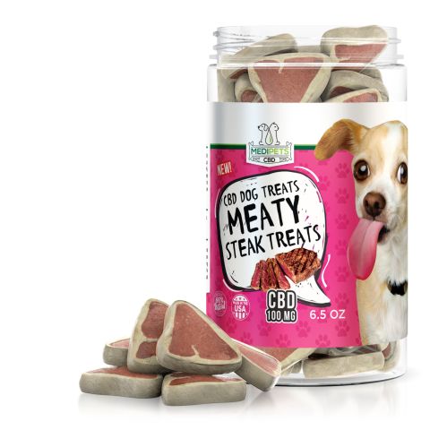 MediPets CBD Dog Treats - Meaty Steak Treats - 100mg - Thumbnail 1