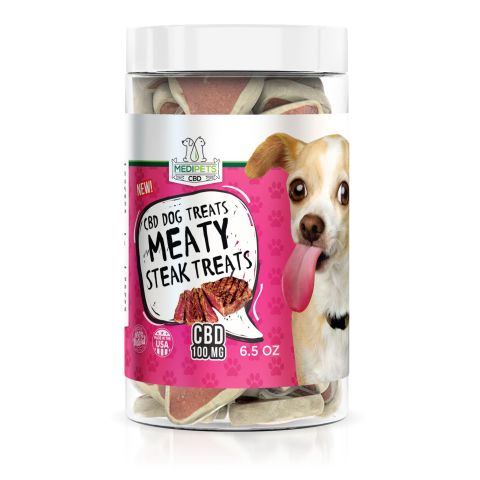 MediPets CBD Dog Treats - Meaty Steak Treats - 100mg - 2