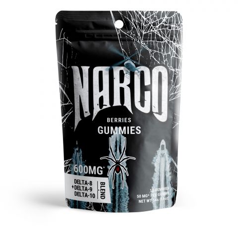 Narco Berries Gummies - Delta 9, Delta 8, Delta 10 Blend - 600MG - Pure Blanco  - 3