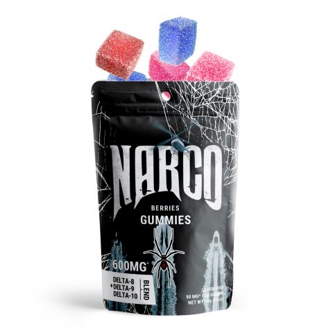 Narco Berries Gummies - Delta 9, Delta 8, Delta 10 Blend - 600MG - Pure Blanco  - 2