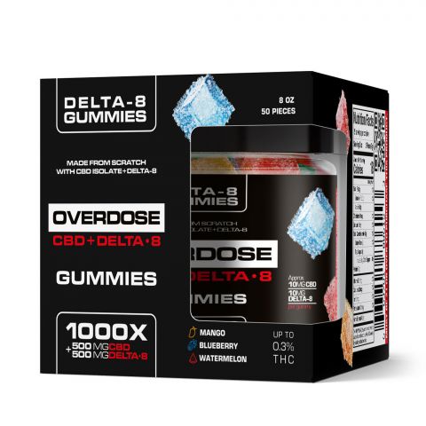 OVERDOSE CBD & Delta-8 THC Gummies - 1000X - 4