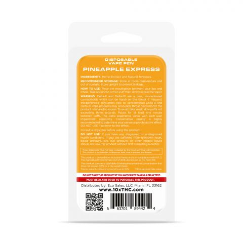 Pineapple Express Delta 10 THC Vape Pen - Disposable - 10X - 700mg - Thumbnail 3