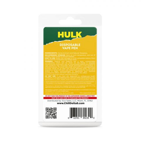 Pineapple Express Delta 8 THC Vape Pen - Disposable - HULK - 920mg - Thumbnail 3