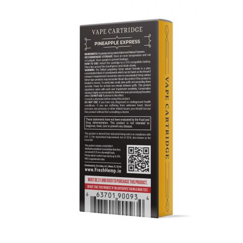 Pineapple Express Vape Cartridge - Delta 8 THC - Fresh Brand - 900MG - Thumbnail 3