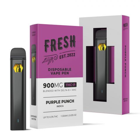 THCP, D8, HHC Vape Pen - 900mg - Purple Punch - Indica - 1ml - Fresh - Thumbnail 1