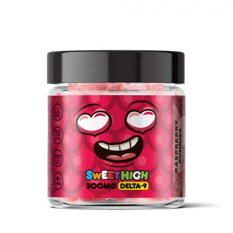 Raspberry Gummies - Delta 9  - 300mg - Sour High - Thumbnail 2