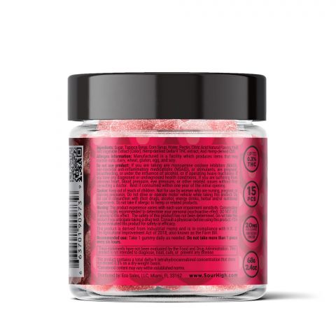 Raspberry Gummies - Delta 9  - 300mg - Sour High - 4