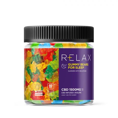 Relax CBD Isolate Sleep Gummy Bears with Melatonin - 1500MG - 2
