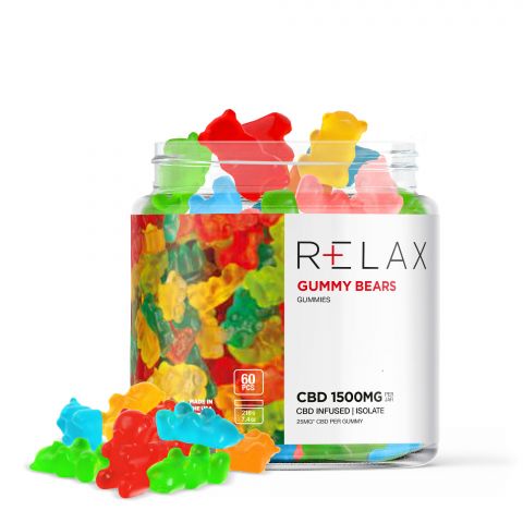 Relax CBD Isolate Gummy Bears - 1500MG - Thumbnail 1