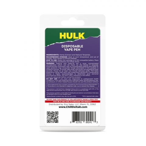 Skywalker Delta 8 THC Vape Pen - Disposable - HULK - 920mg - Thumbnail 3