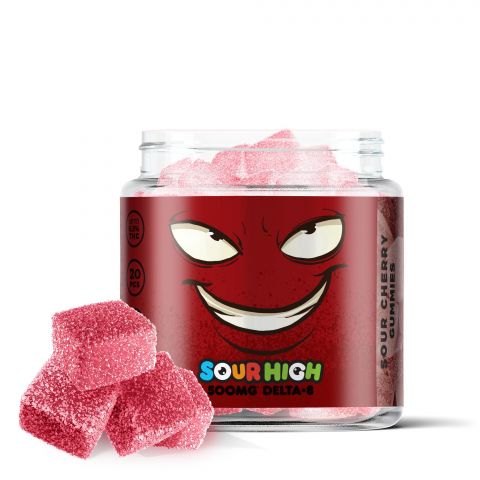 Sour Cherry Gummies - Delta 8  - 500mg - Sour High - 1