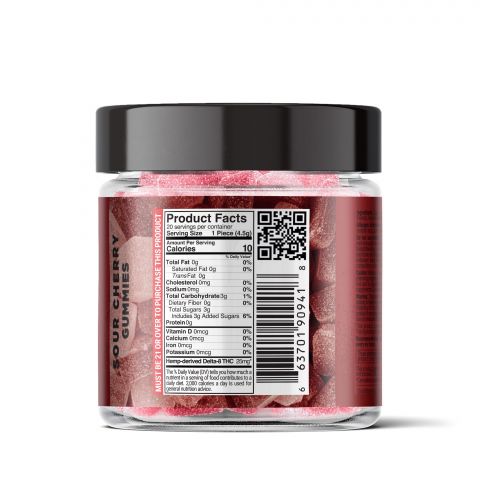 Sour Cherry Gummies - Delta 8  - 500mg - Sour High - Thumbnail 3