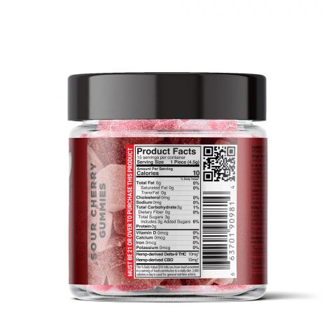 Sour Cherry Gummies - Delta 9  - 300mg - Sour High - 3