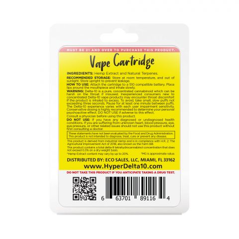 Sour Diesel Cartridge - Delta 10 THC - Hyper - 900mg (1ml) - Thumbnail 3