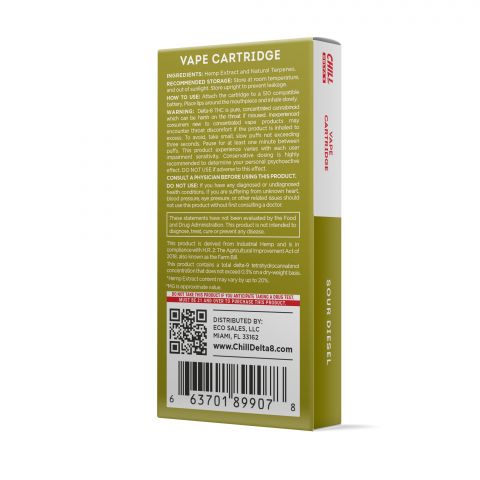 Sour Diesel Cartridge - Delta 8 THC - Chill Plus - 900mg (1ml) - Thumbnail 3