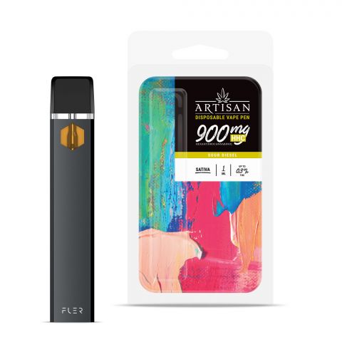 HHC Vape Pen - 900mg - Sour Diesel - Sativa - 1ml - Artisan - Thumbnail 1