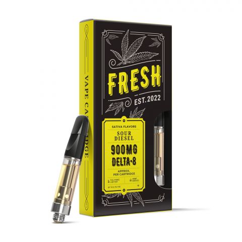 Sour Diesel Vape Cart - Delta 8 THC - Fresh Brand - 900MG - Thumbnail 1