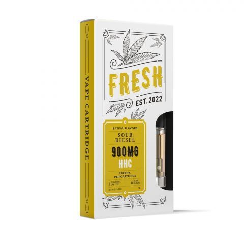 HHC Vape Cart - 900mg - Sour Diesel - Sativa - 1ml - Fresh - Thumbnail 2