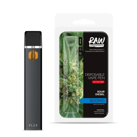 Sour Diesel Vape Pen - Active CBD - Disposable - RAW - 800MG - Thumbnail 1