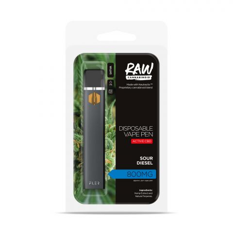 Sour Diesel Vape Pen - Active CBD - Disposable - RAW - 800MG - Thumbnail 2