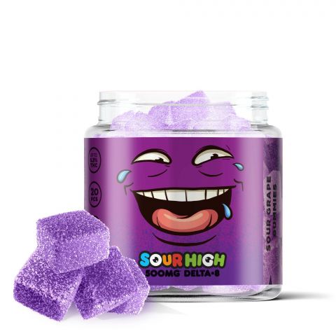 Sour Grape Gummies - Delta 8  - 500mg - Sour High - Thumbnail 1