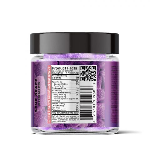 Sour Grape Gummies - Delta 8  - 500mg - Sour High - Thumbnail 3